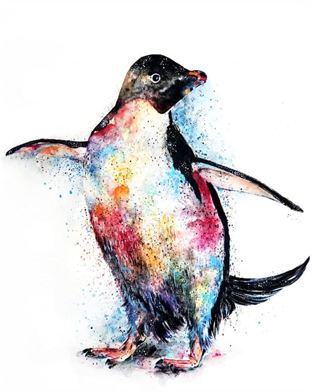 ペンギン　(油絵) Amazon.co.jp: Meecaa ペイントバイナンバー カラフルペンギン